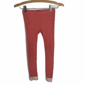 Tea Collection Red Pink Striped Stretch Pants Sz 7